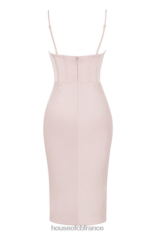 House of CB robe mi-longue corset en satin à cristaux myrna N888H465 vêtements