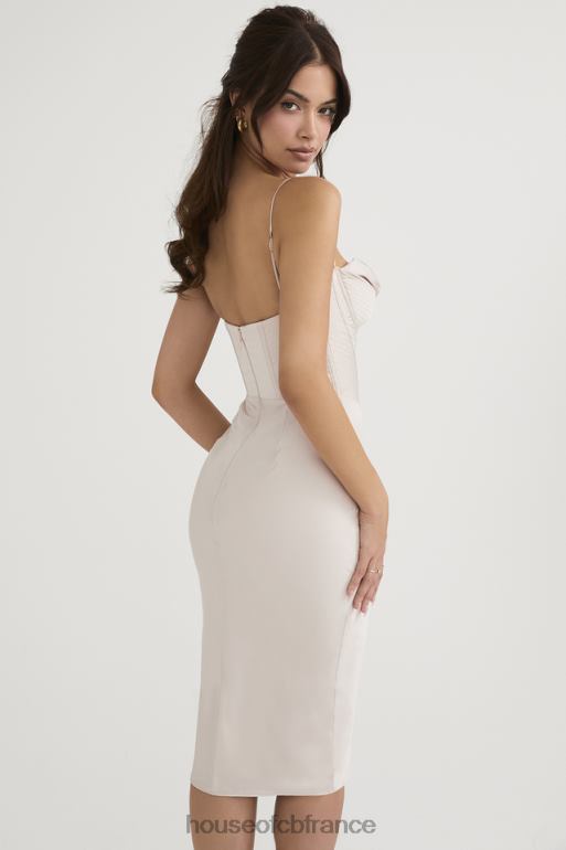 House of CB robe mi-longue corset en satin à cristaux myrna N888H465 vêtements