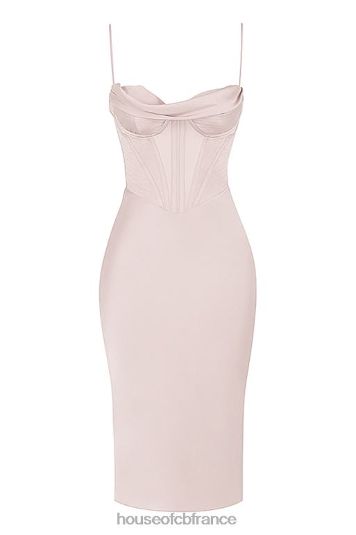 House of CB robe mi-longue corset en satin à cristaux myrna N888H465 vêtements