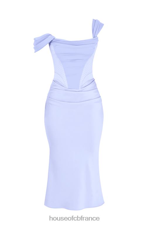 House of CB robe mi-longue corset en satin natalya sky N888H449 vêtements