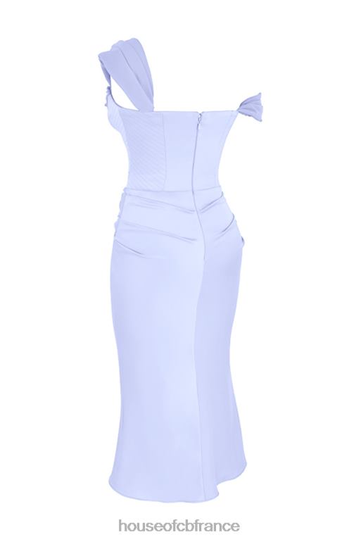 House of CB robe mi-longue corset en satin natalya sky N888H449 vêtements