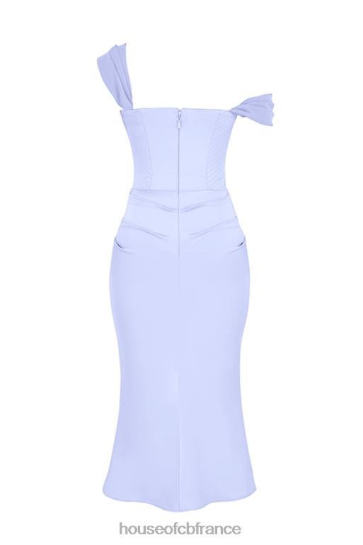 House of CB robe mi-longue corset en satin natalya sky N888H449 vêtements