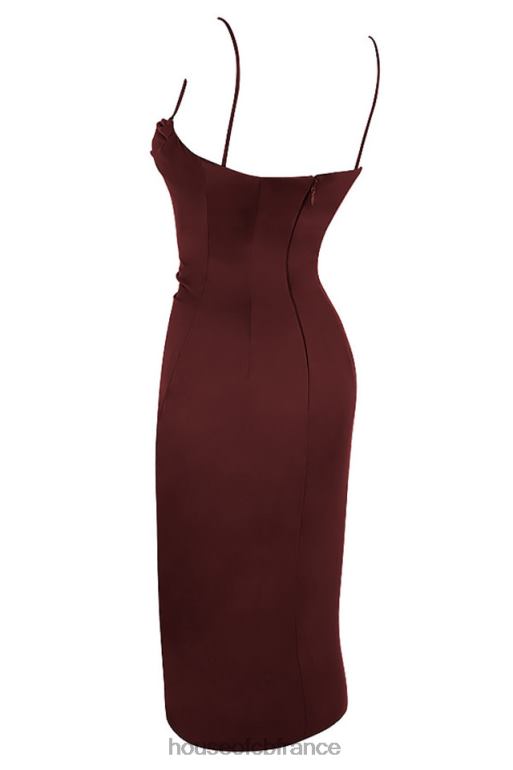 House of CB robe mi-longue corset en satin raisin anja N888H591 vêtements