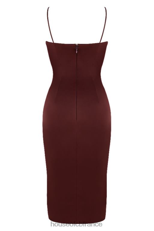 House of CB robe mi-longue corset en satin raisin anja N888H591 vêtements
