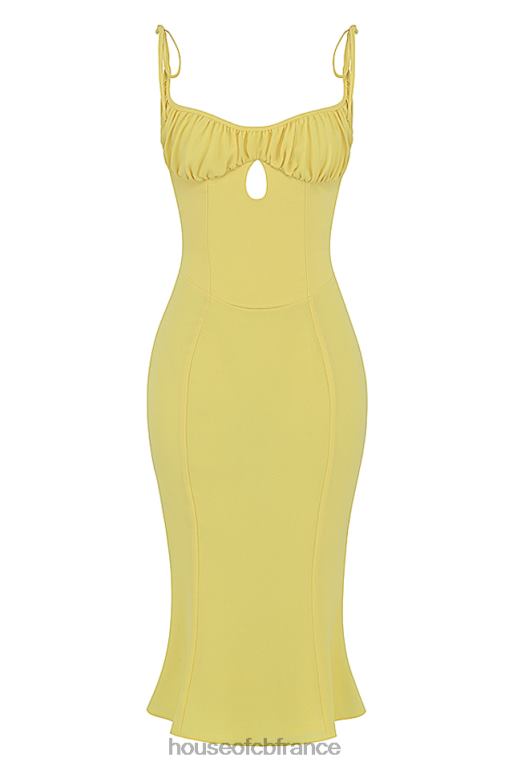 House of CB robe mi-longue à découpes bouton d\'or Soren N888H437 vêtements