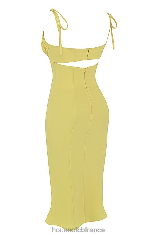 House of CB robe mi-longue à découpes bouton d\'or Soren N888H437 vêtements