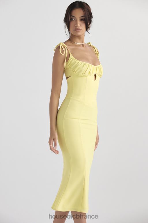 House of CB robe mi-longue à découpes bouton d\'or Soren N888H437 vêtements