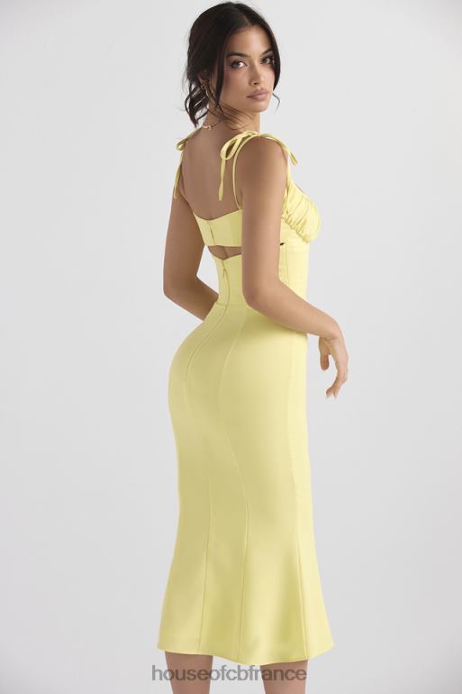 House of CB robe mi-longue à découpes bouton d\'or Soren N888H437 vêtements