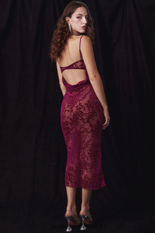 House of CB robe mi-longue dévorée aux canneberges ione N888H323 vêtements