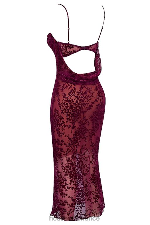 House of CB robe mi-longue dévorée aux canneberges ione N888H323 vêtements