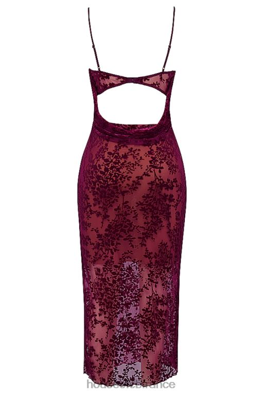 House of CB robe mi-longue dévorée aux canneberges ione N888H323 vêtements