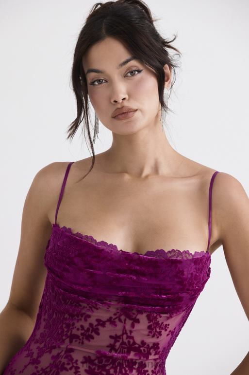 House of CB robe mi-longue dévorée aux canneberges ione N888H323 vêtements