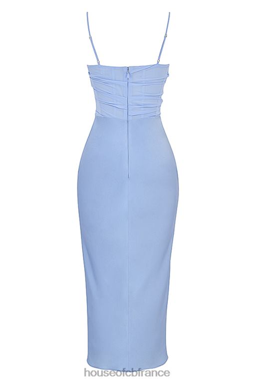 House of CB robe mi-longue effet corset à drapé teia sky N888H447 vêtements