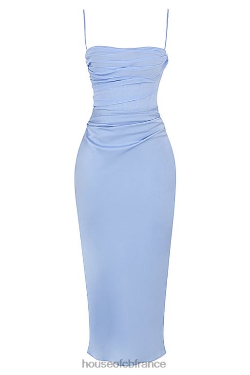 House of CB robe mi-longue effet corset à drapé teia sky N888H447 vêtements