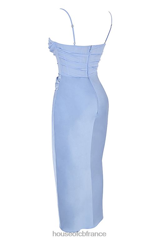 House of CB robe mi-longue effet corset à drapé teia sky N888H447 vêtements