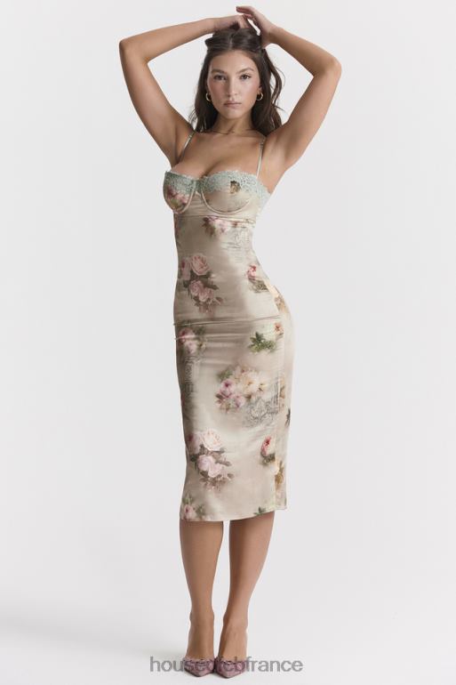 House of CB robe mi-longue à fleurs vintage venus N888H278 vêtements