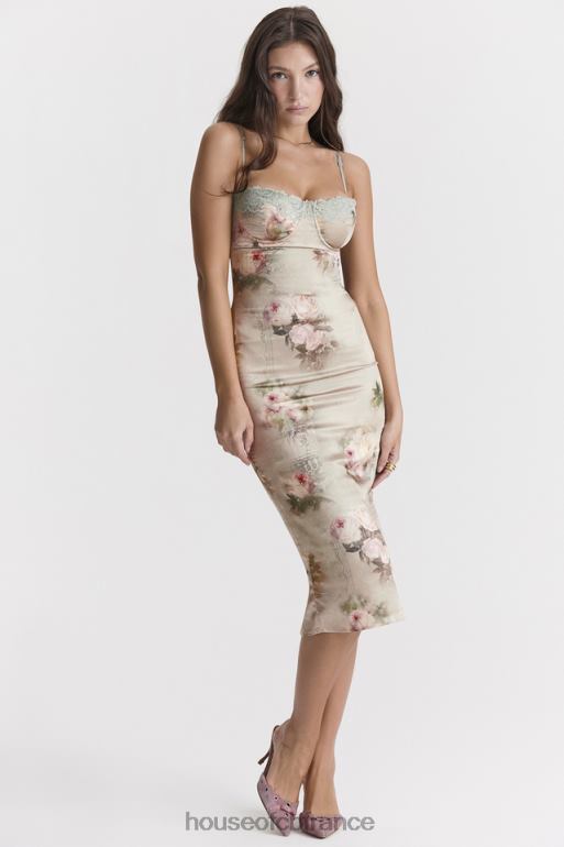House of CB robe mi-longue à fleurs vintage venus N888H278 vêtements