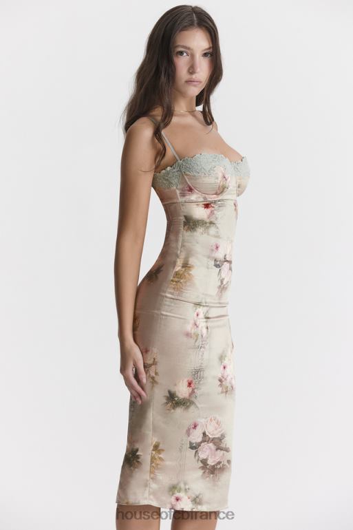 House of CB robe mi-longue à fleurs vintage venus N888H278 vêtements