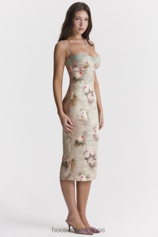 House of CB robe mi-longue à fleurs vintage venus N888H278 vêtements