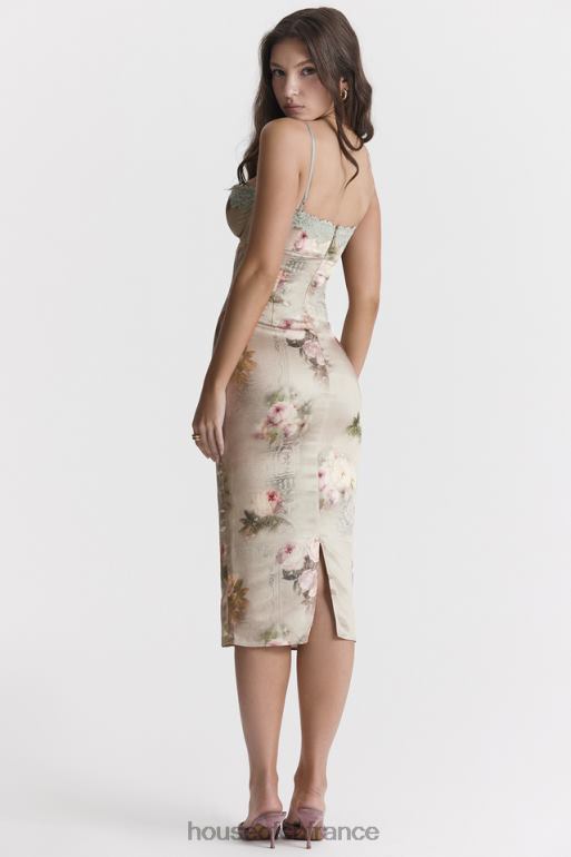 House of CB robe mi-longue à fleurs vintage venus N888H278 vêtements