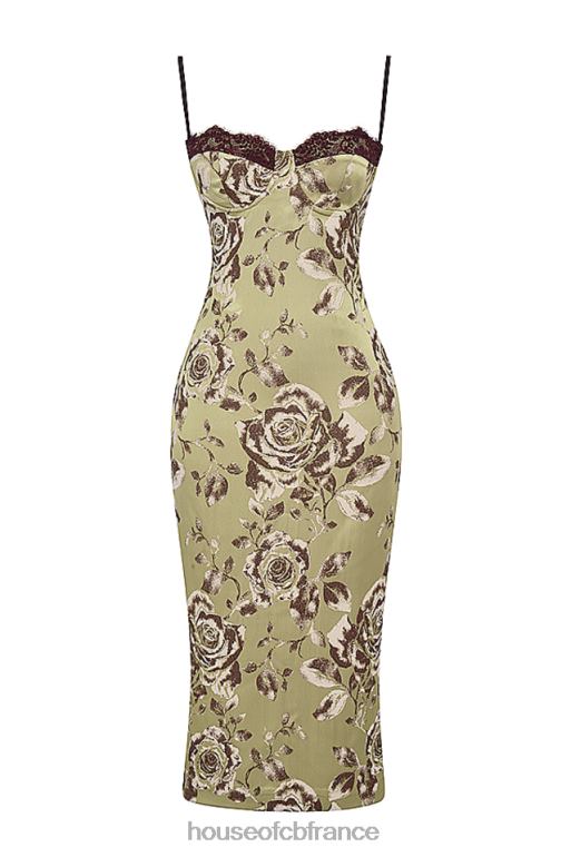 House of CB robe mi-longue à imprimé fleuri cassia N888H297 vêtements