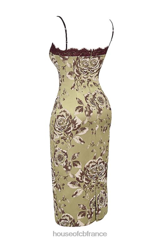 House of CB robe mi-longue à imprimé fleuri cassia N888H297 vêtements
