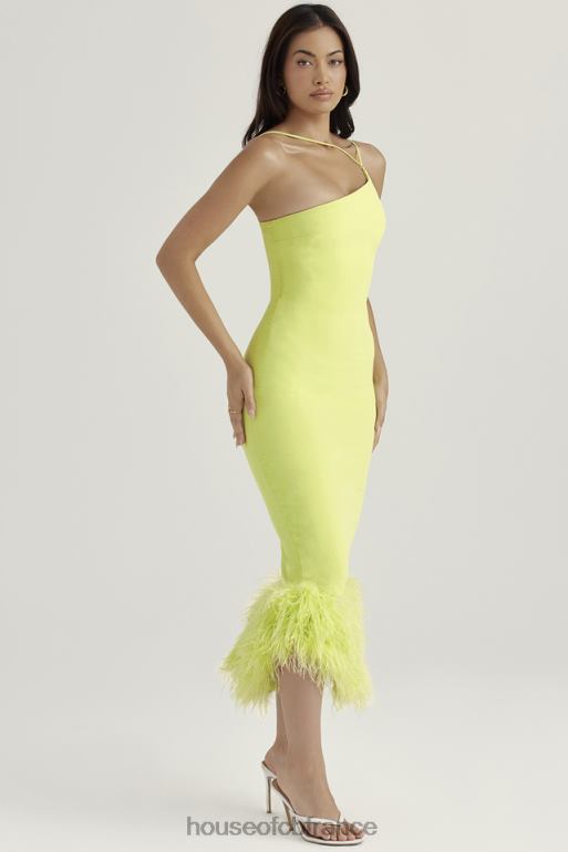 House of CB robe midi alessia citron vert N888H420 vêtements