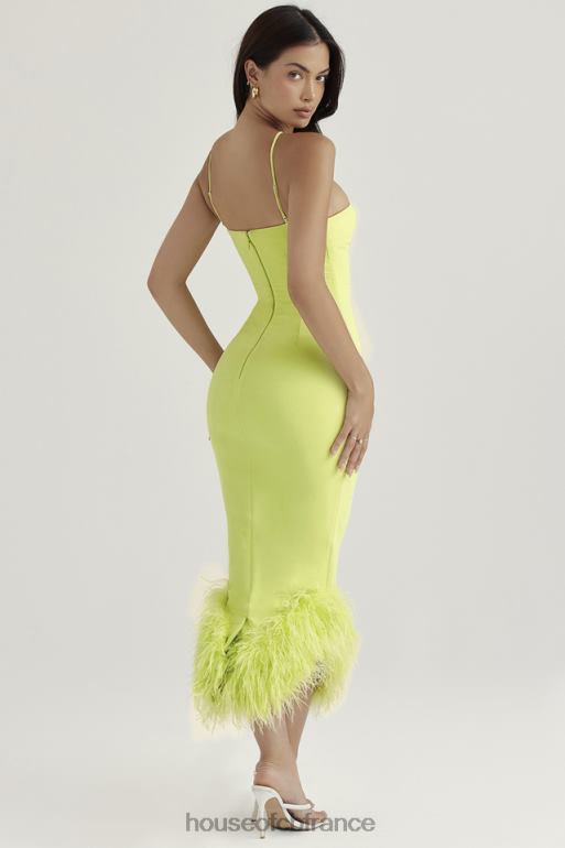 House of CB robe midi alessia citron vert N888H420 vêtements