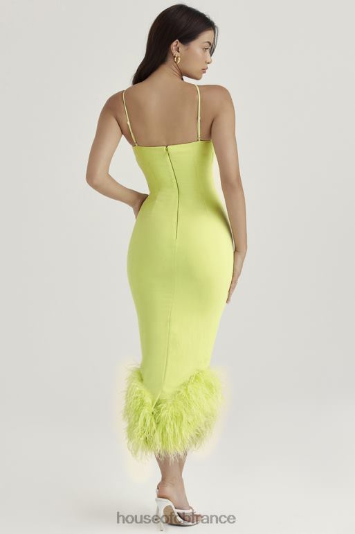 House of CB robe midi alessia citron vert N888H420 vêtements