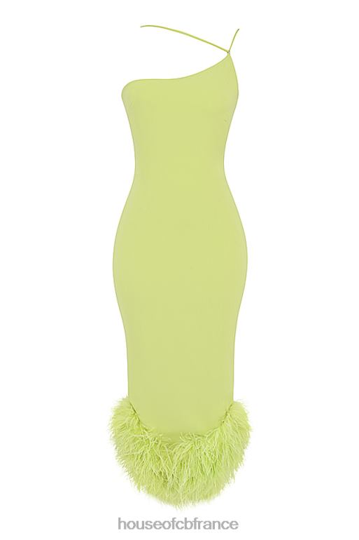 House of CB robe midi alessia citron vert N888H420 vêtements