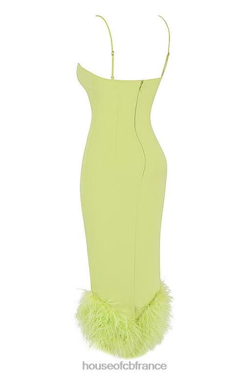 House of CB robe midi alessia citron vert N888H420 vêtements
