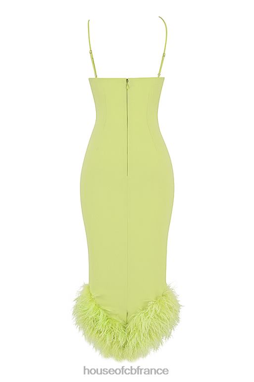 House of CB robe midi alessia citron vert N888H420 vêtements