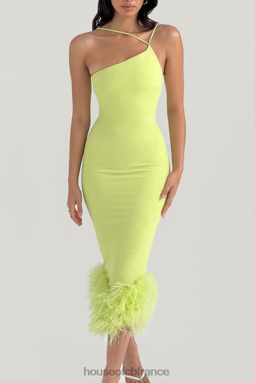 House of CB robe midi alessia citron vert N888H420 vêtements