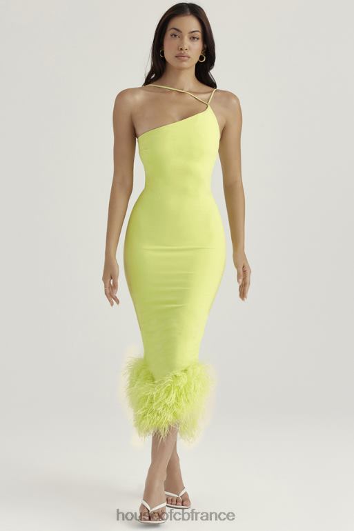 House of CB robe midi alessia citron vert N888H420 vêtements