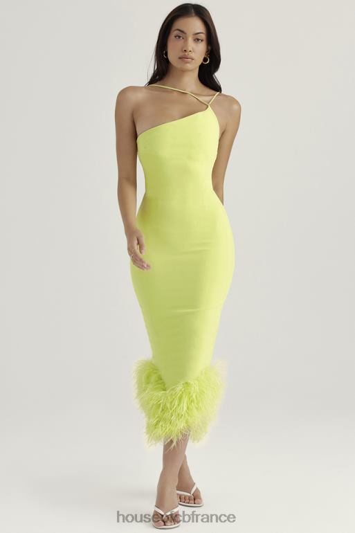 House of CB robe midi alessia citron vert N888H420 vêtements