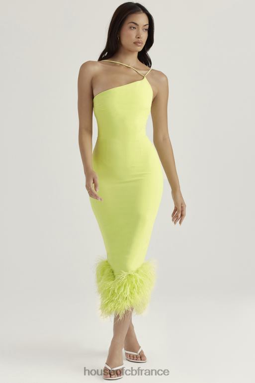 House of CB robe midi alessia citron vert N888H420 vêtements