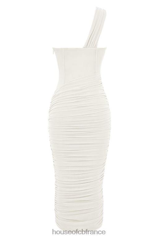 House of CB robe midi asymétrique ivoire à découpes Valentina N888H483 vêtements