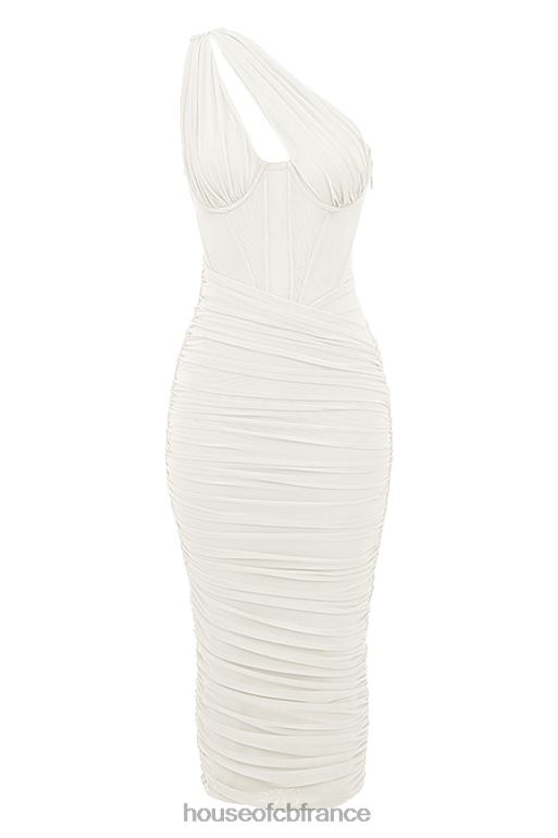 House of CB robe midi asymétrique ivoire à découpes Valentina N888H483 vêtements