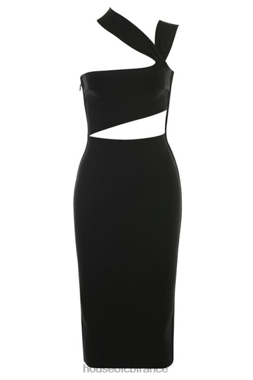 House of CB robe midi bandage découpée noire aina N888H593 vêtements