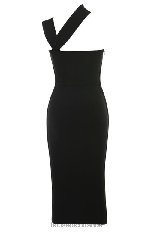 House of CB robe midi bandage découpée noire aina N888H593 vêtements