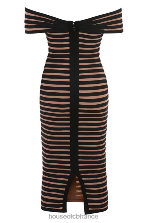 House of CB robe midi bandage à rayures Petra N888H275 vêtements