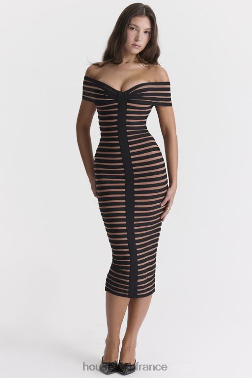 House of CB robe midi bandage à rayures Petra N888H275 vêtements