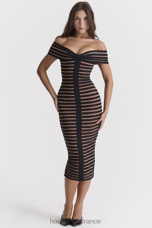 House of CB robe midi bandage à rayures Petra N888H275 vêtements
