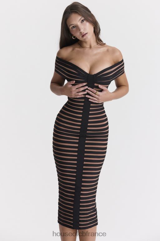 House of CB robe midi bandage à rayures Petra N888H275 vêtements