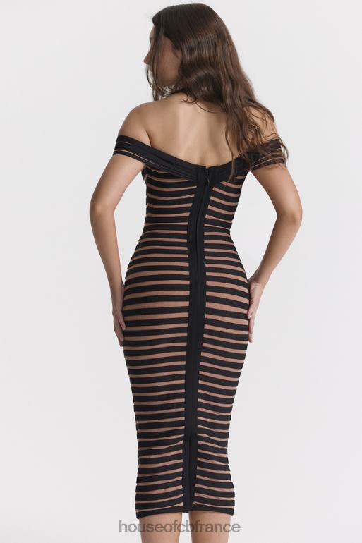 House of CB robe midi bandage à rayures Petra N888H275 vêtements