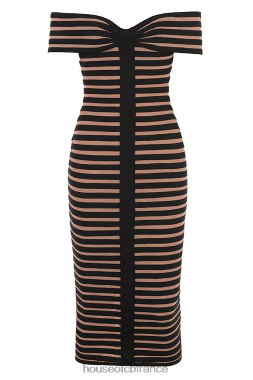 House of CB robe midi bandage à rayures Petra N888H275 vêtements