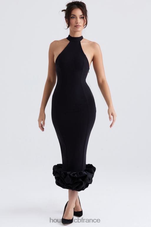 House of CB robe midi à basque noire Juniper N888H346 vêtements