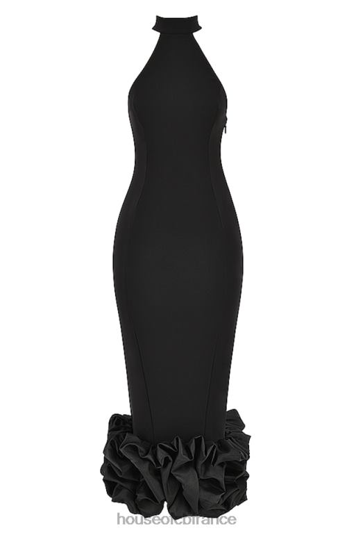 House of CB robe midi à basque noire Juniper N888H346 vêtements