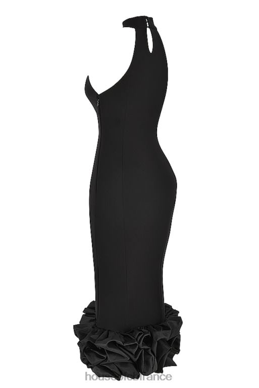 House of CB robe midi à basque noire Juniper N888H346 vêtements