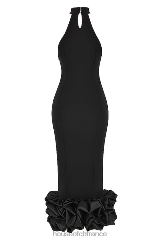 House of CB robe midi à basque noire Juniper N888H346 vêtements